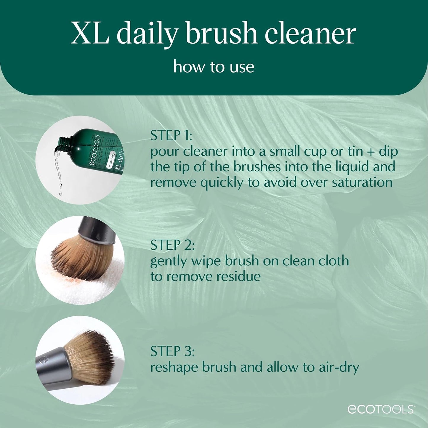 EcoTools Daily Makeup Brush Cleanser Spray, Quick Drying, Fragrance Free & Dermatologist Tested, Travel Size, TSA Approved, Cruelty-Free & Vegan 3 fl oz./89 ml. Bottle