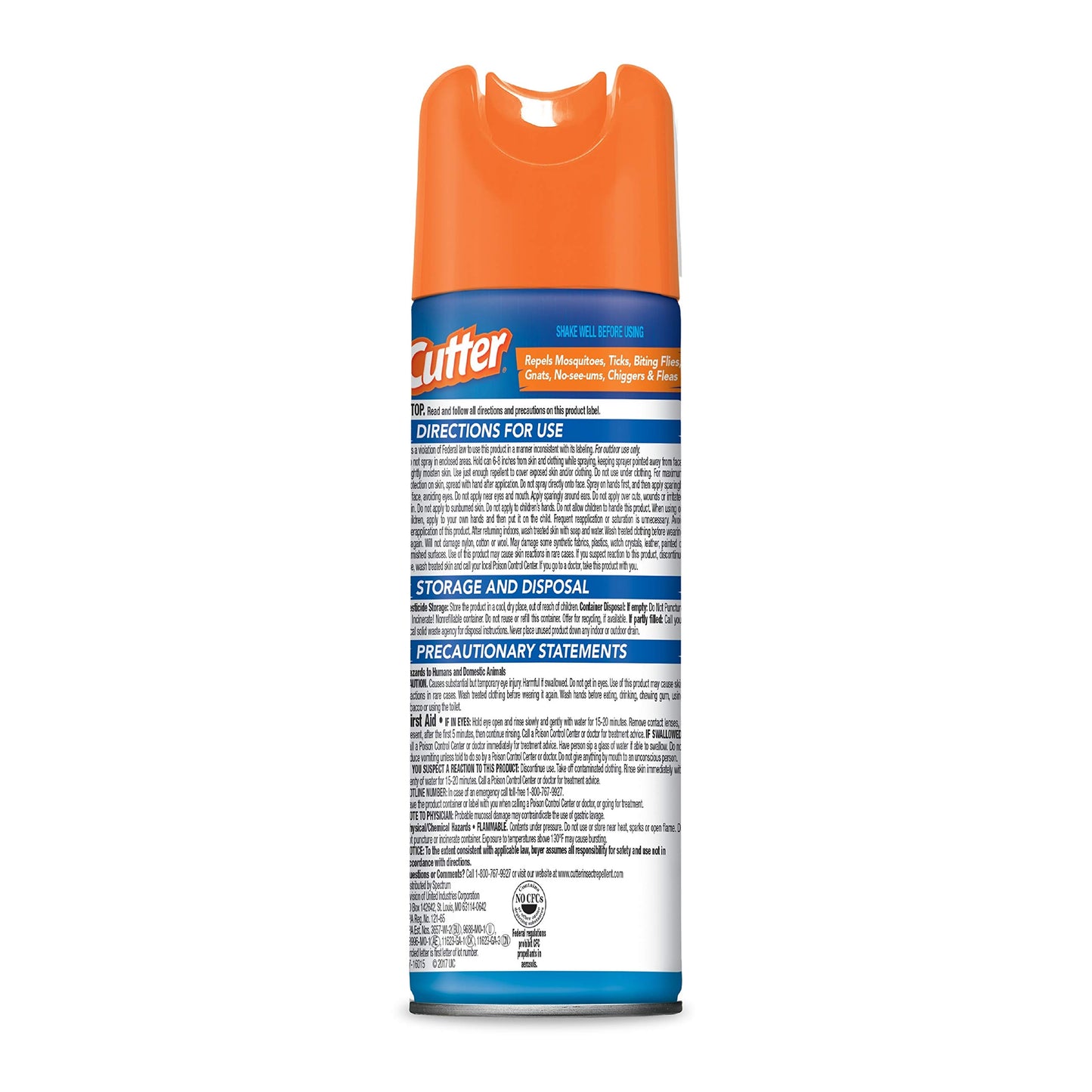 Cutter Unscented Cutter Insect Repellent, Aerosol, 6-Ounce, Clear