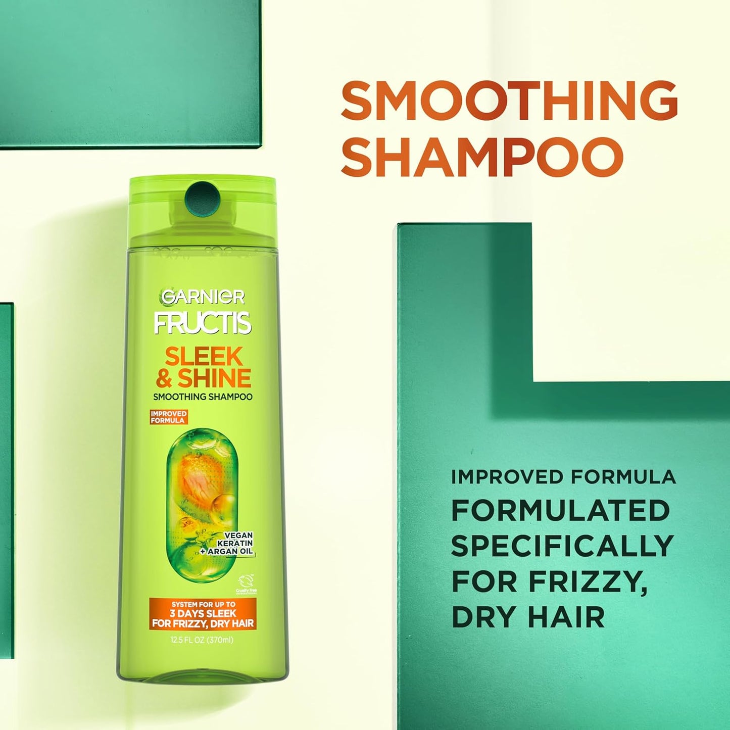Garnier Fructis Sleek & Shine Moroccan Sleek Smoothing Oil for Frizzy, Dry Hair, Argan Oil, 3.75 Fl Oz, 1 Count (Packaging May Vary)