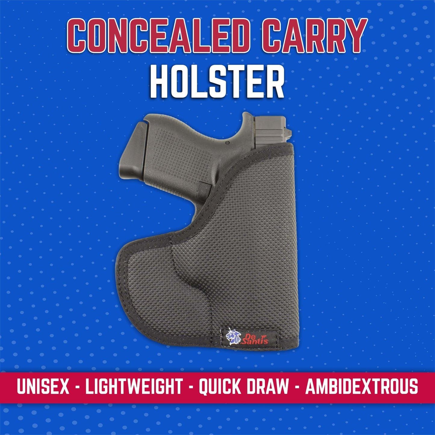 DeSantis Nemesis Pocket Holster - Pocket Holster for Concealed Carry, Pistol Holster, Fits the Glock 42 w/ or w/out Reflex Sight - Ambidextrous, Black