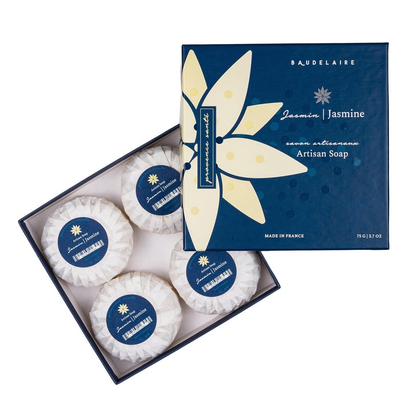 Luxury French Cleansing Bar - Moisturizing Shea Butter & Jasmine - 2.7oz | 4-Bar Gift Box