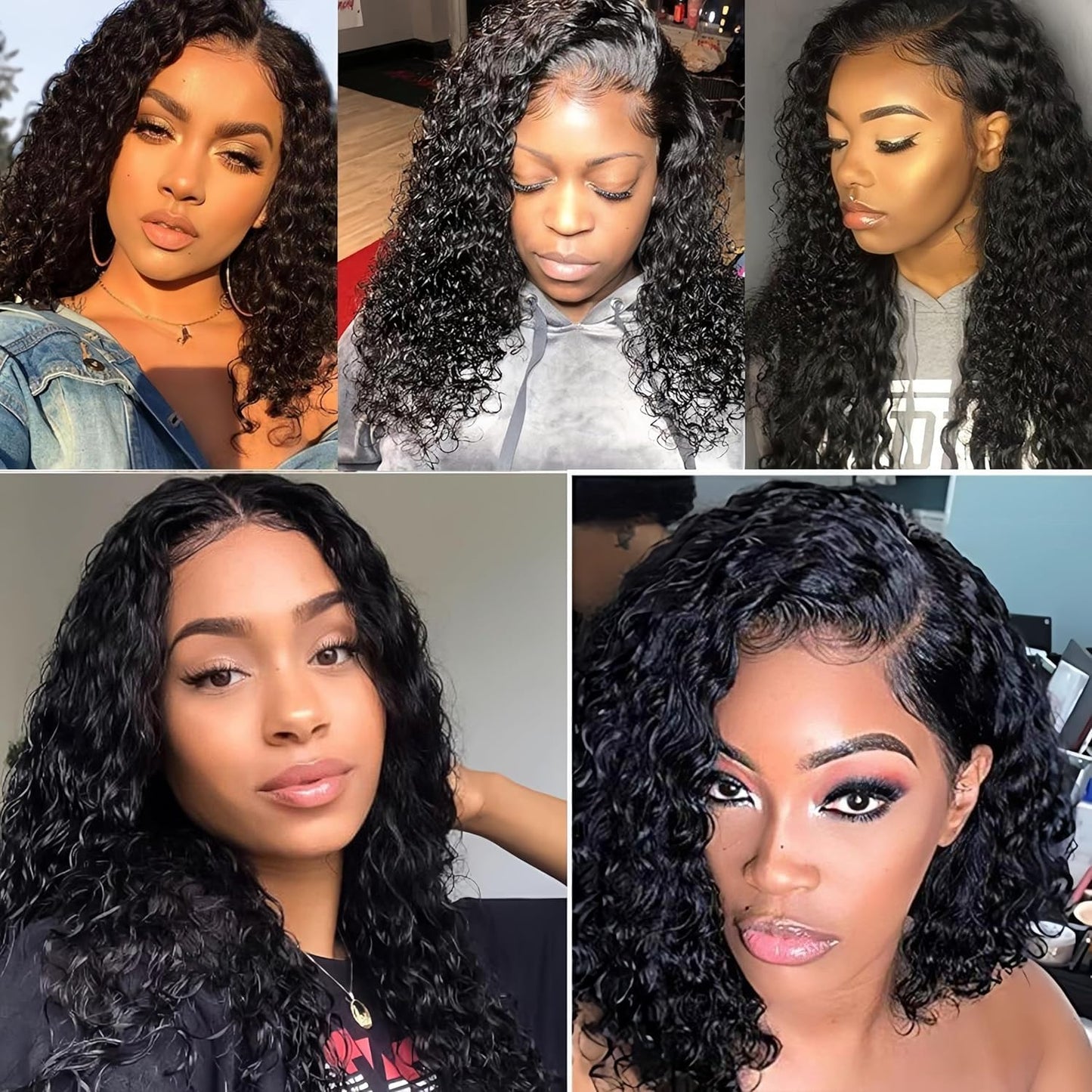 Czrleaty Water Wave Human Hair Bundles, Unprocessed Wet and Wavy Hair 4Bundles 200g, 12 Inch Brazilian Deep Curly Wave Human Hair Extensions