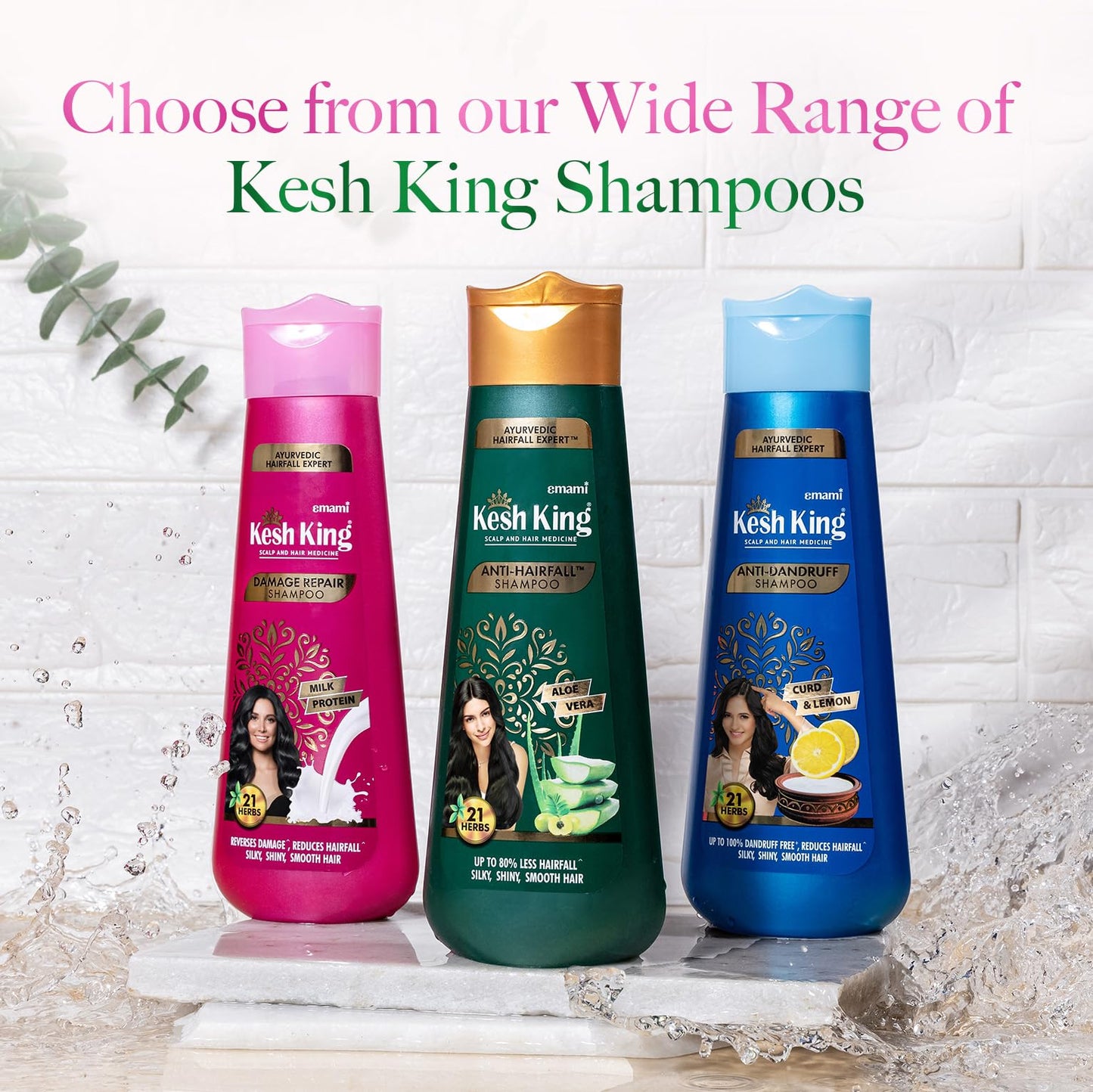 KESH KING Damage Repair Shampoo | with Milk Protein & 21 Ayurvedic Herbs | Reduces Hairfall | Nourishes Hair Roots | Provides Soft & Smooth Hairs | 20.29 Fl Oz (600 ml)
