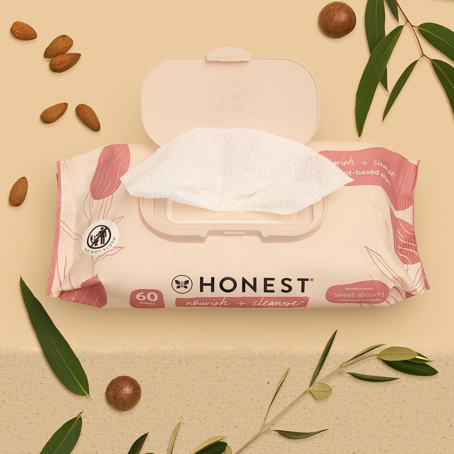 The Honest Company Hydrate + Cleanse Naturally Scented Wipes | Cleansing Multi-Tasking Wipes | 99% Water, Plant Based, Hypoallergenic | Aloe + Cucumber, 60 Count