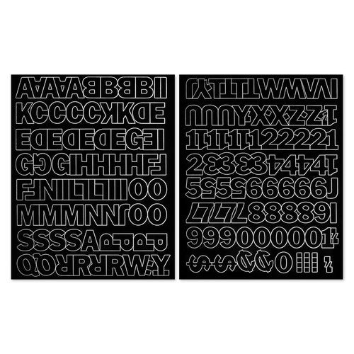 Graphic Products Duro 1-Inch Gothic Vinyl Letters and Numbers Set Black