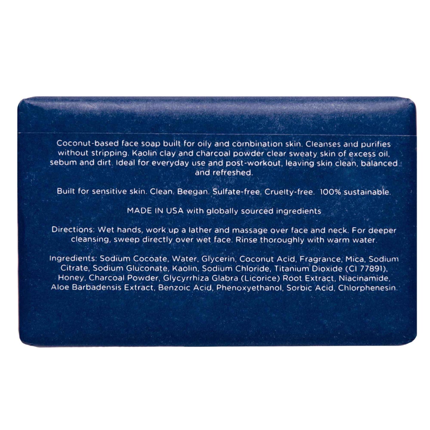 ATWATER Oil Regulator Charcoal Facial Cleansing Bar for Oily to Combination Skin, Sulfate-Free Rich Lathering Face Wash with Charcoal and Coconut - 5 oz