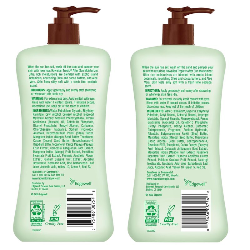 Hawaiian Tropic Lime Coolada After Sun Lotion | After Sun Care, Skin Care, Daily Moisturizing Lotion with Aloe, Cocoa Butter & Shea Butter, 16 Fl Oz each Twin Pack