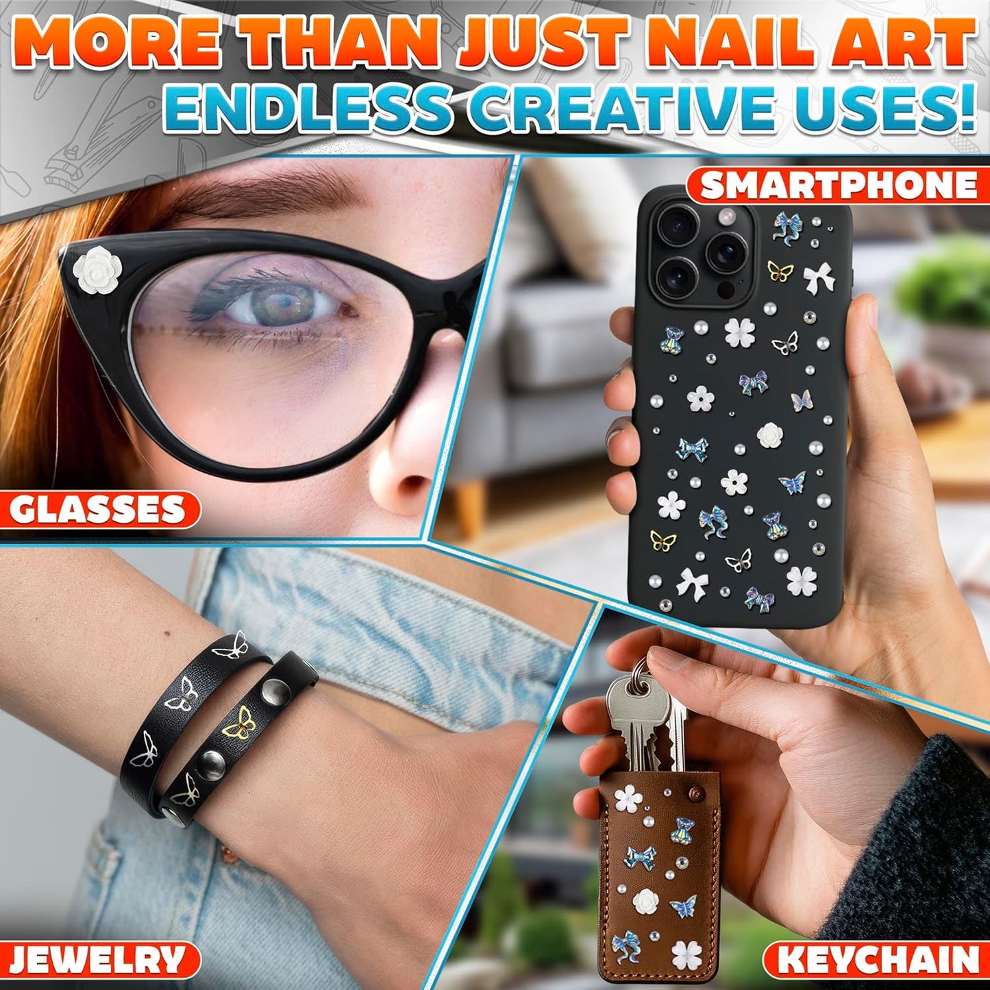 100 Pcs Silver Cross Nail Charms and Gems – 3D Acrylic Cross Charms for Nails for DIY & Professional Manicure – Easy-to-Apply & Durable Nail Decorations, Versatile for Y2K & Nail Studs
