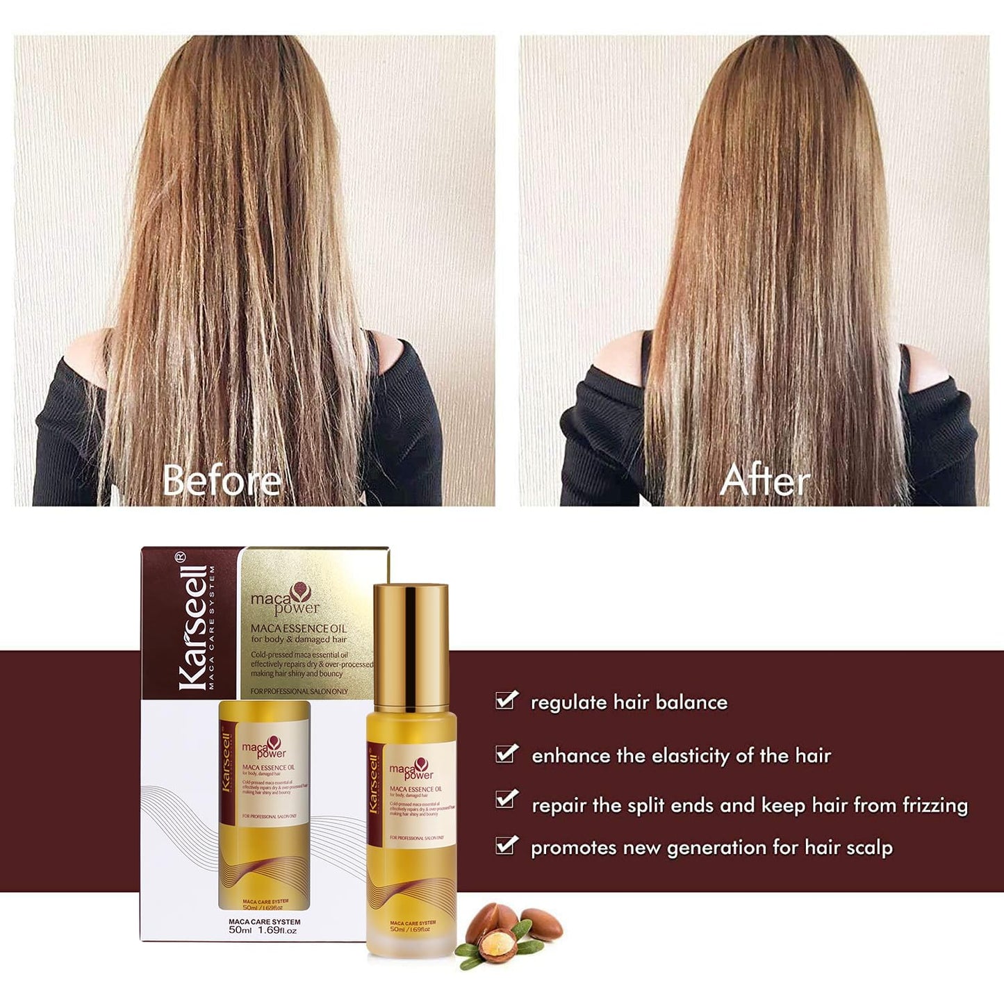 Karseell Collagen Hair Treatment Deep Repair Conditioning with Argan Oil Collagen Hair Mask Essence for Dry Damaged Hair All Hair Types