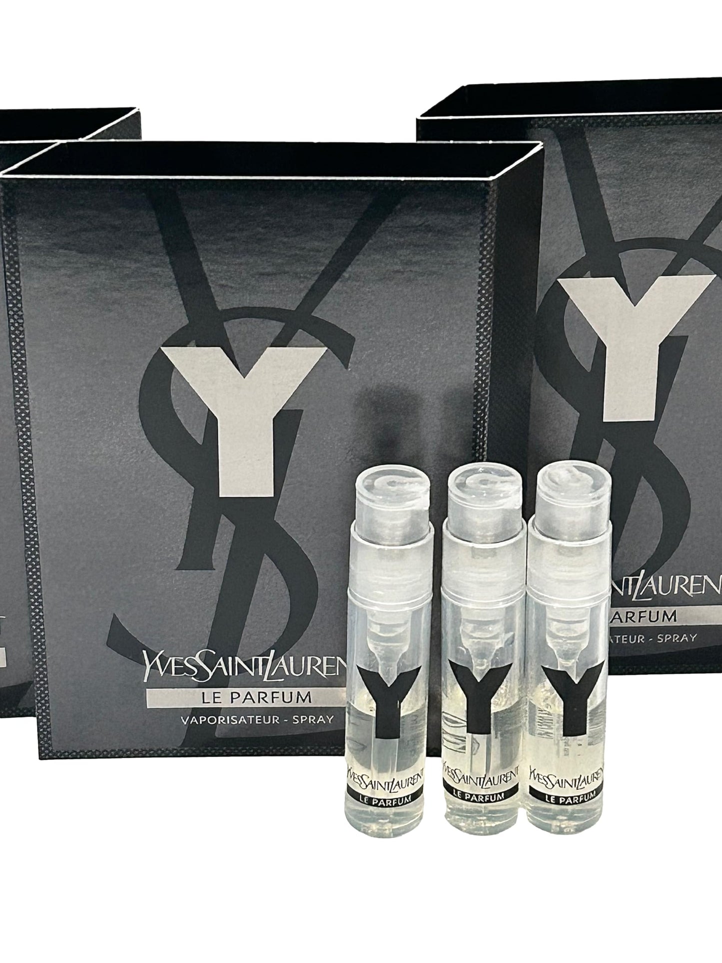 Yves Saint Laurent YSL Y LE PARFUM Men Sample Perfume Spray Trial Size Partially Filled Vials 1.2 ml / 0.04 fl oz (set of 3)