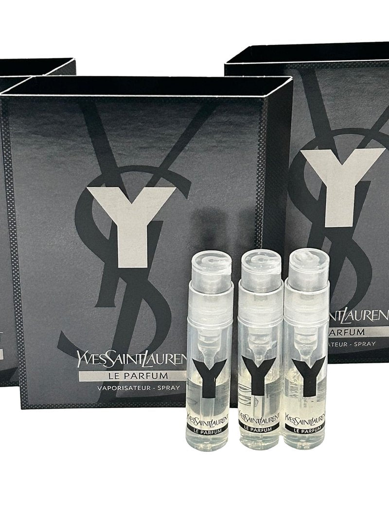 Yves Saint Laurent YSL Y LE PARFUM Men Sample Perfume Spray Trial Size Partially Filled Vials 1.2 ml / 0.04 fl oz (set of 3)
