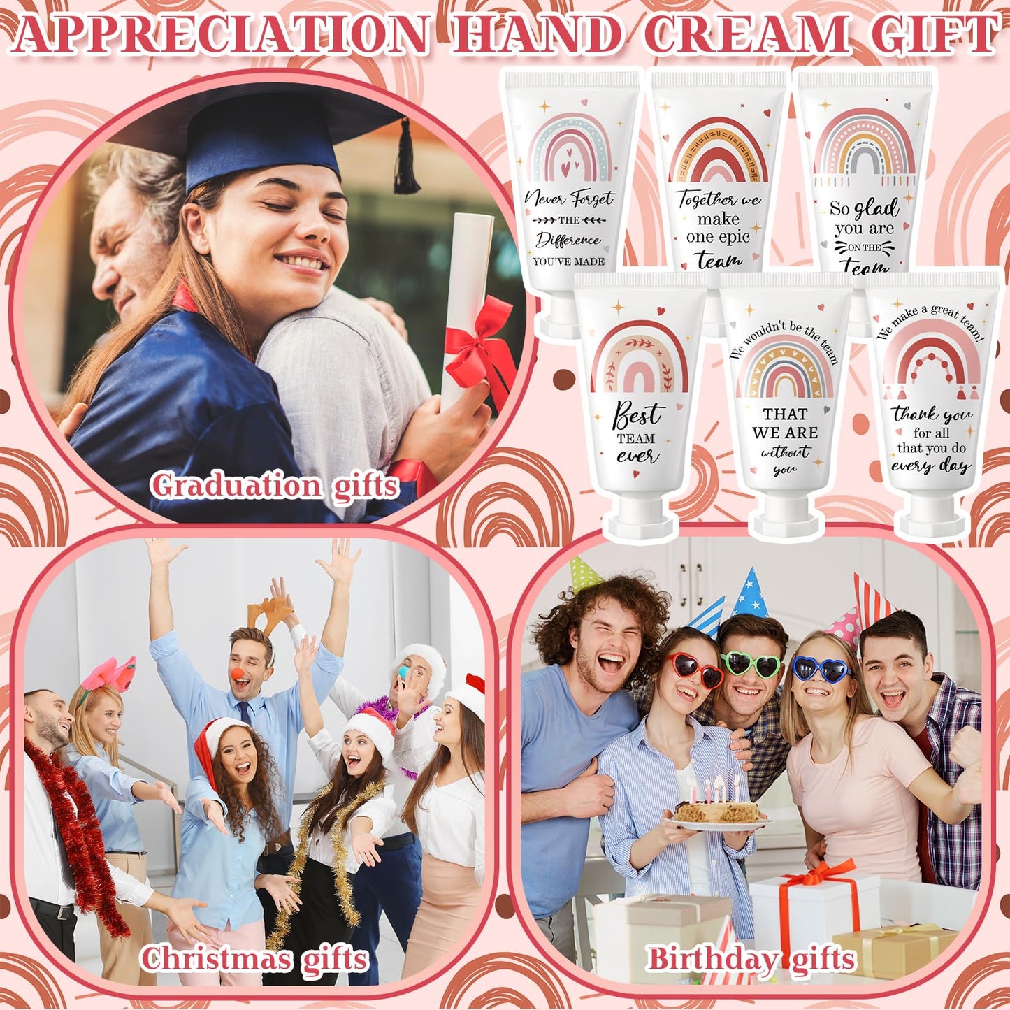 Sacubee 36 Pack American Teachers' Day Employee Appreciation Team Gifts Bulk Travel Size Hand Cream Inspirational Thank You Gifts Small Hand Lotions for Women Mothers Day Crna Nurse Employees Staff