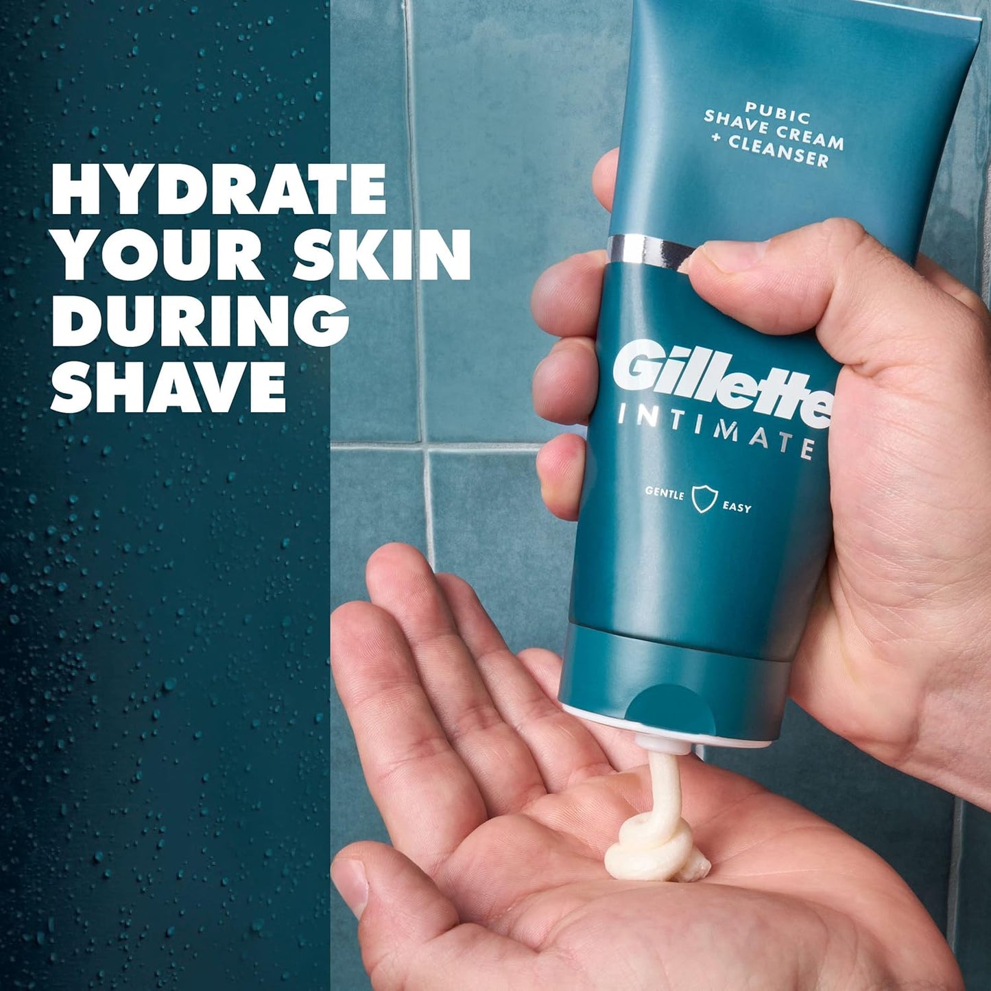 Gillette Intimate 2 in 1 Pubic Shave Cream + Cleanser, Gentle Formula, Formulated for Pubic Hair & Skin, with Aloe, Paraben Free (177 ml)