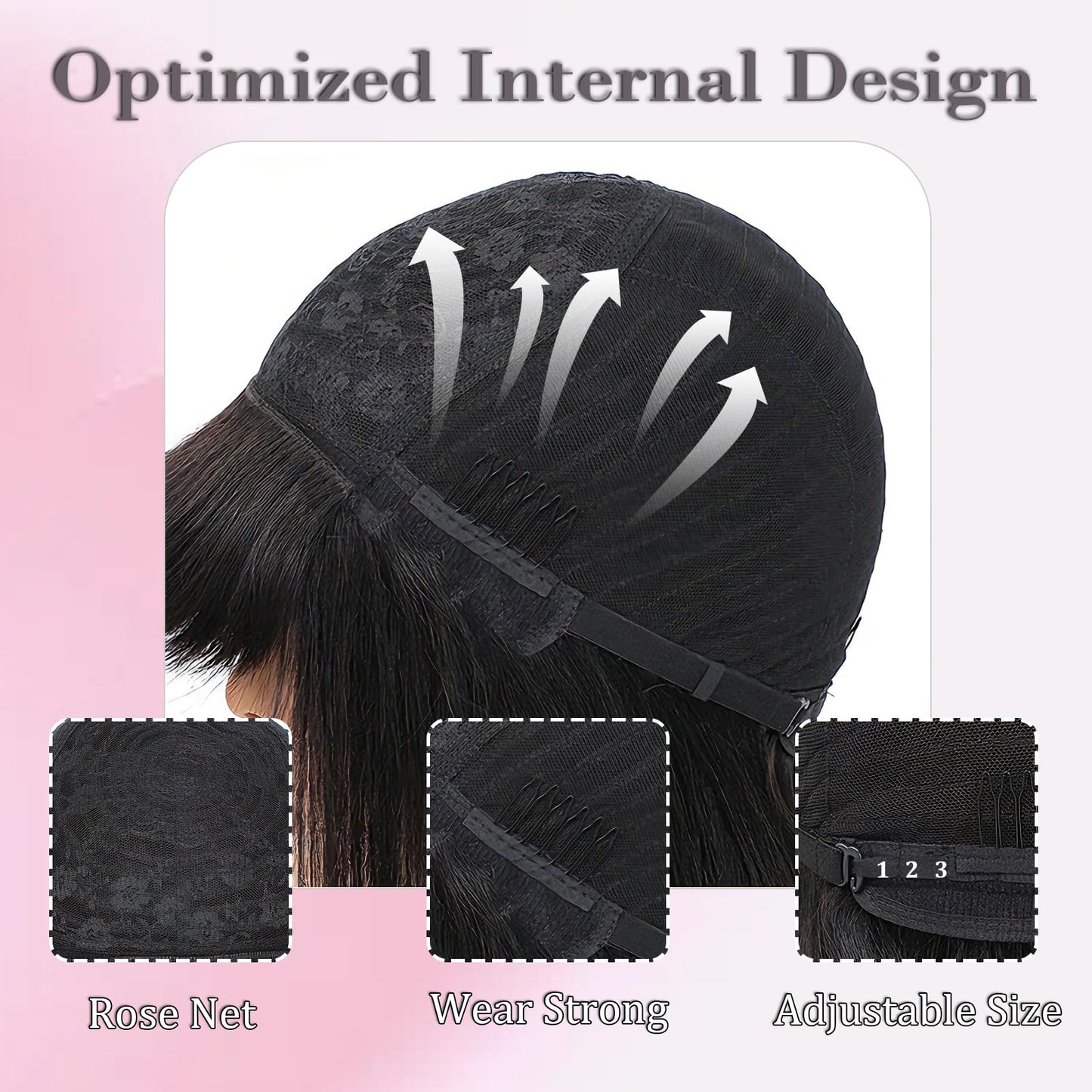 Bob Human Hair Wig With Bangs Wear and Go Glueless Wig 180% Density