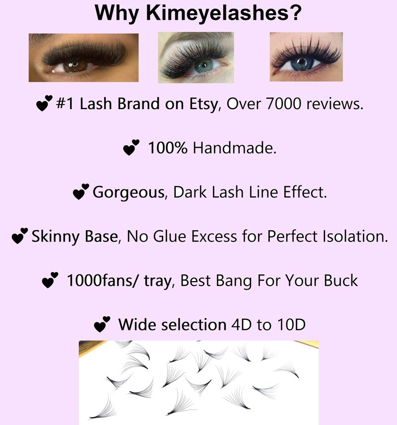 6D 0.07 C and D Curl 1000 Premade volume fans loose Fans, Handmade eyelash extensions supplies Russian volume lash promade fan (11mm, 6D - 0.07 - Curl D)