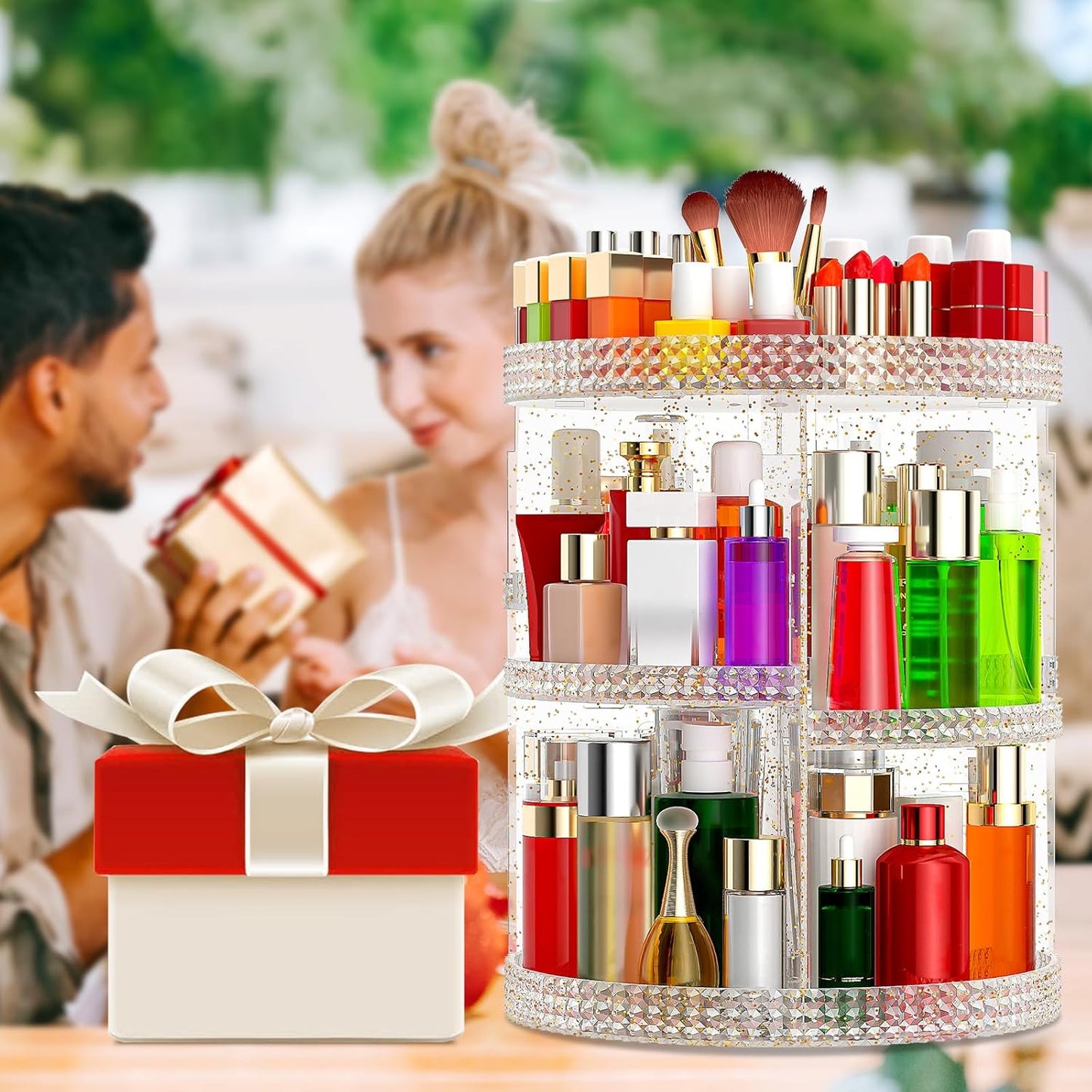 Awenia Makeup Organizer - 360-Degree Rotating Adjustable Storage | 7 Layers Large Capacity for All Cosmetics