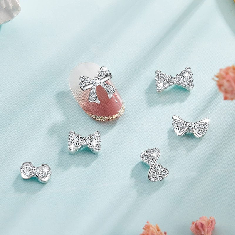 Maitys 40 Pieces 3D Bow Nail Charms Bow Nail Decals Art Decoration for Women DIY 20 Styles