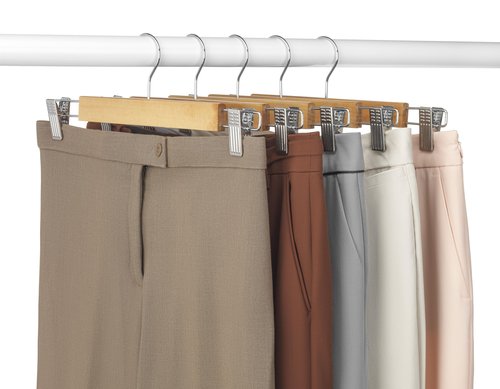 Whitmor Grade A Wood Clip Skirt Hanger (Set of 4) Brown