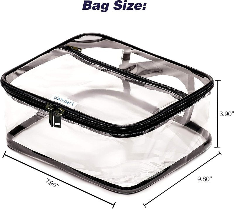 TSA Approved Clear Toiletry Bag - Large Travel Makeup Organizer | Waterproof Design