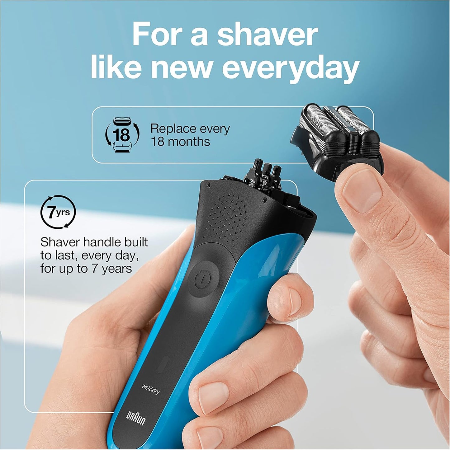 Braun Electric Razor - Series 3 310s Rechargeable Foil Shaver | Wet & Dry Use