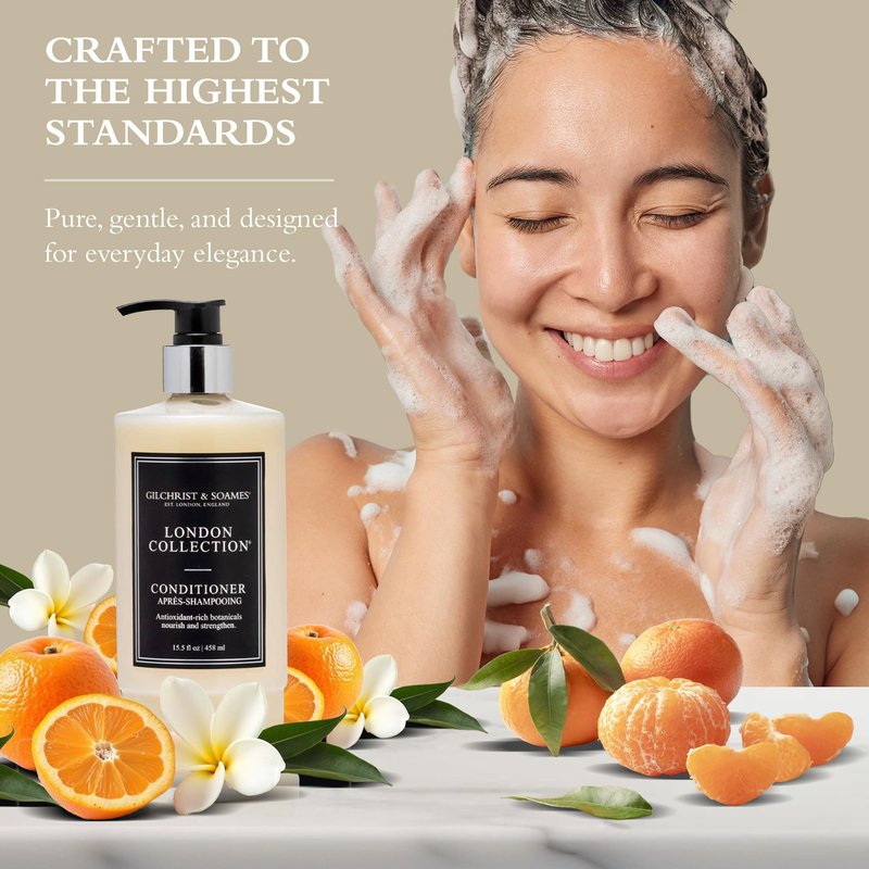 Gilchrist & Soames London Collection Conditioner – Pure Sulfate, Paraben, & Cruelty Free Formula for All Hair Types, Gentle Clarifying & Moisturizing Care with Crisp, Clean Scent, 15.5 oz.