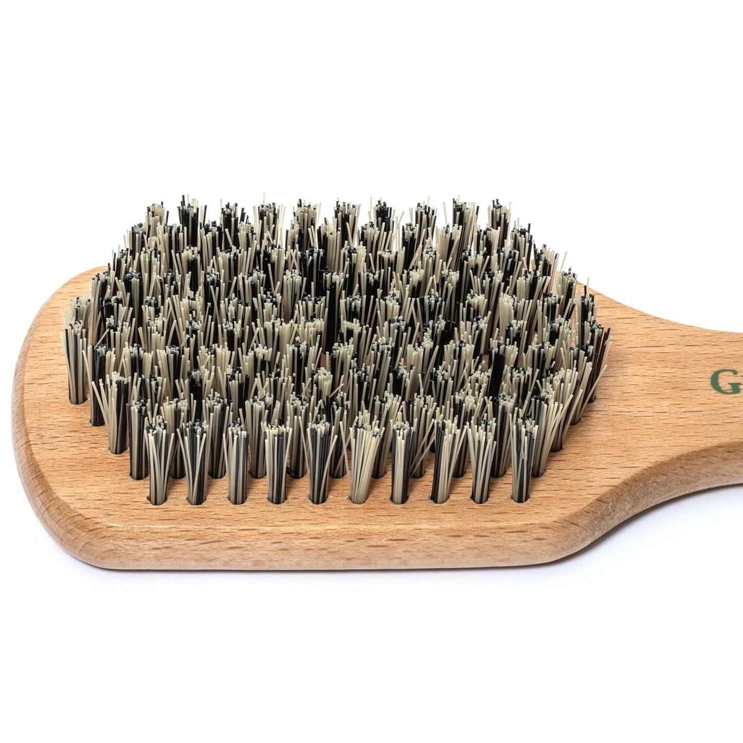 GranNaturals Hard Bristle Slick Back Hair Brush for Men & Women with Thick Curly Hair - Stiff Reinforced Nylon Small Hairbrush for Smoothing, Waves, Beard, Fades, Locs, Dreads