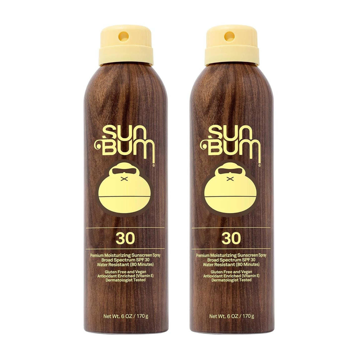 Sun Bum SPF 30 Sunscreen Body Spray - Moisturizing Broad Spectrum Protection with Vitamin E - 6 oz (Pack of 2)