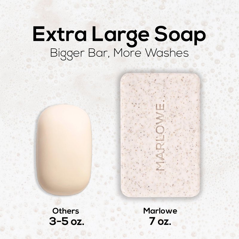 MARLOWE. No. 102 Men's Body Scrub Soap 7oz (Variety Trio) Best Exfoliating Body Soap Bars for Men, Made with Natural Ingredients, Green Tea Extract, Features 3 Amazing Scents