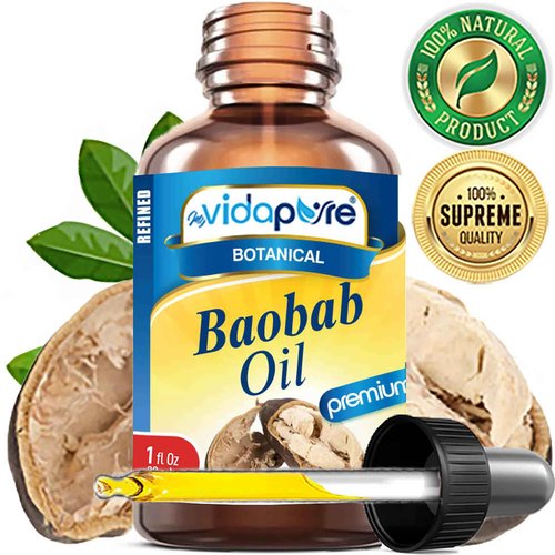 MYVIDAPURE 100% Pure BAOBAB OIL WILD GROWTH RAW for Skin, Hair, Lip and Nail Care. (1 Fl Oz)