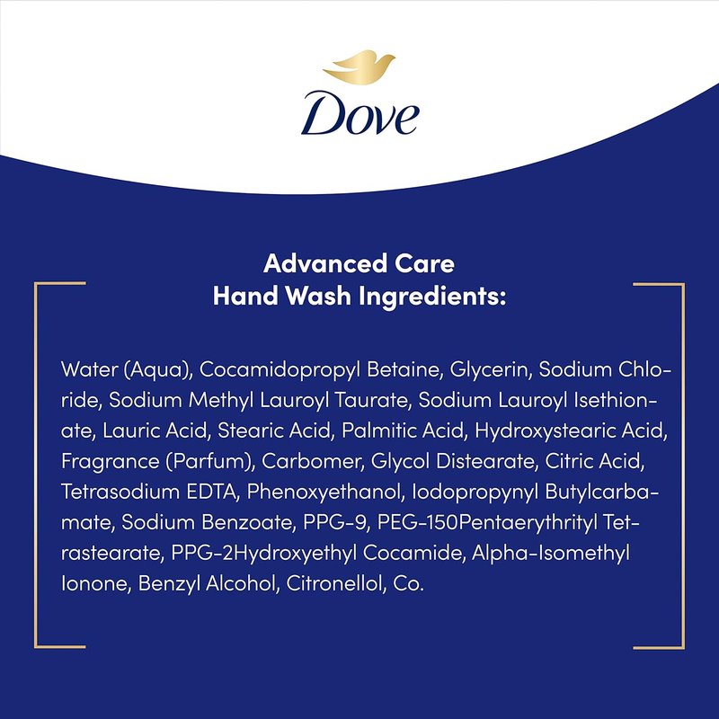 Dove Advanced Care Hand Wash Refill - Deep Moisture Liquid Soap | 34 oz Value Size, Pack of 3 for Dry Skin