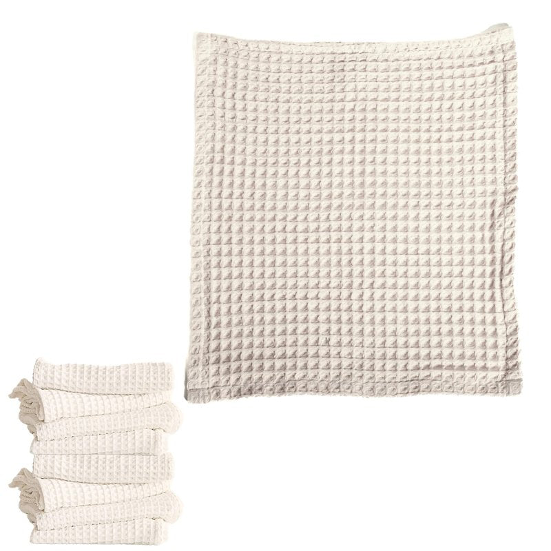 Viva Maison Premium 100% Turkish Cotton Wash Cloths & Face Towels Pack of 8, Luxury Turkish Waffle Washcloth Ideal for Bath, Makeup, Kitchen (Caramel, Set of 8 Washcloths)