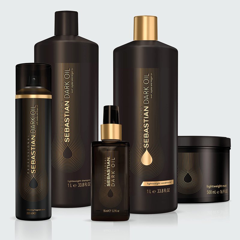 Sebastian Professional Dark Oil Lightweight Shampoo and Conditioner, Infused With Jojoba Oil & Argan Oil, Liter Set