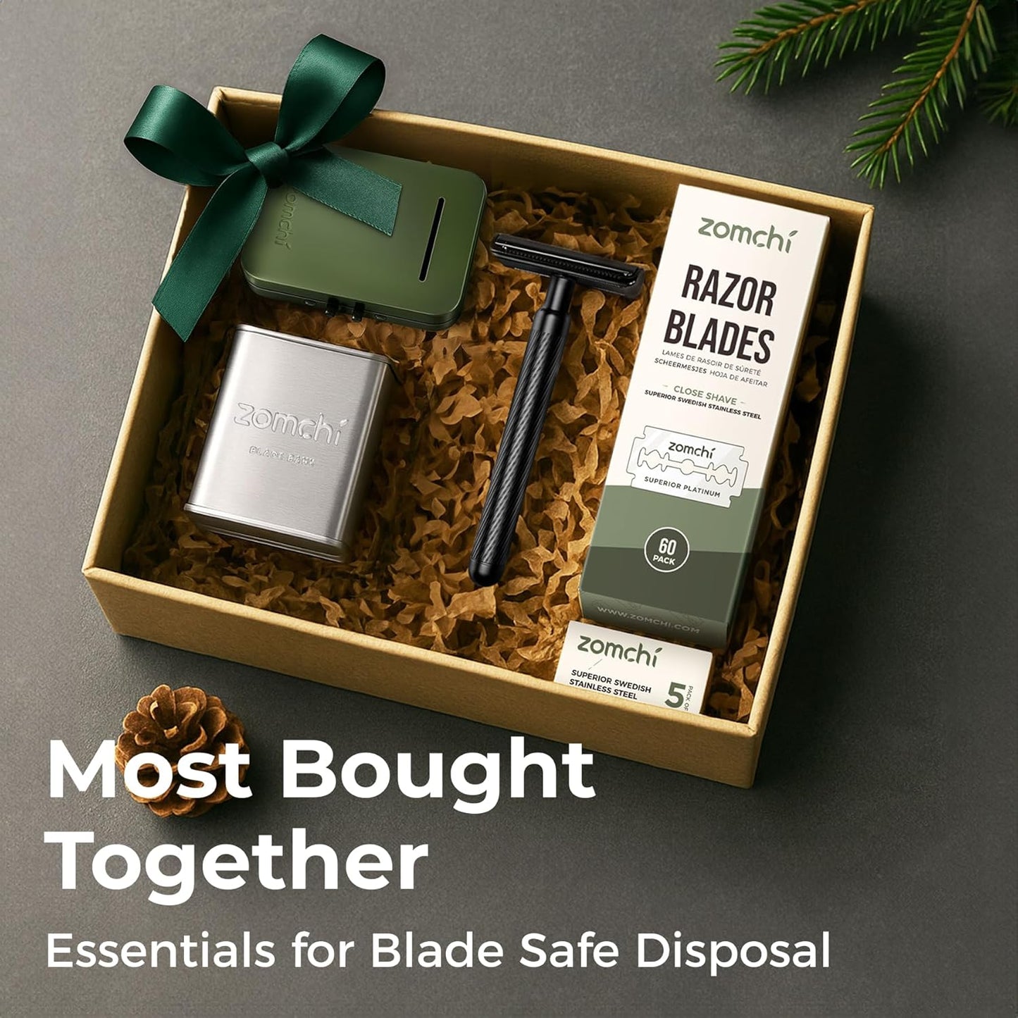 ZOMCHI Razor Blade Bank for Safety Razor Blade Storagement, Used Double Edge Safety Razor Blade Disposal Case (Black)