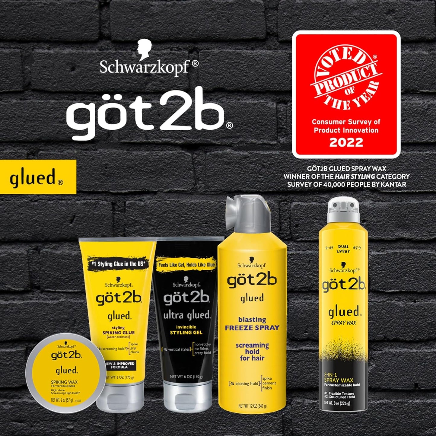 Got2b Glued Spray Wax with 2-in-1 Dual Spray Nozzle, 8 oz