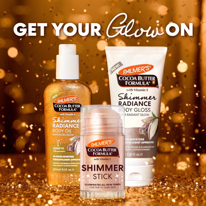 Palmer's Cocoa Butter Formula Body Shimmer Stick with Vitamin E, 1 Oz, Radiant Highlighter Makeup for Body Glow, Provides 48-Hour Moisture, All Skin Tones & Types, Dermatologist Approved