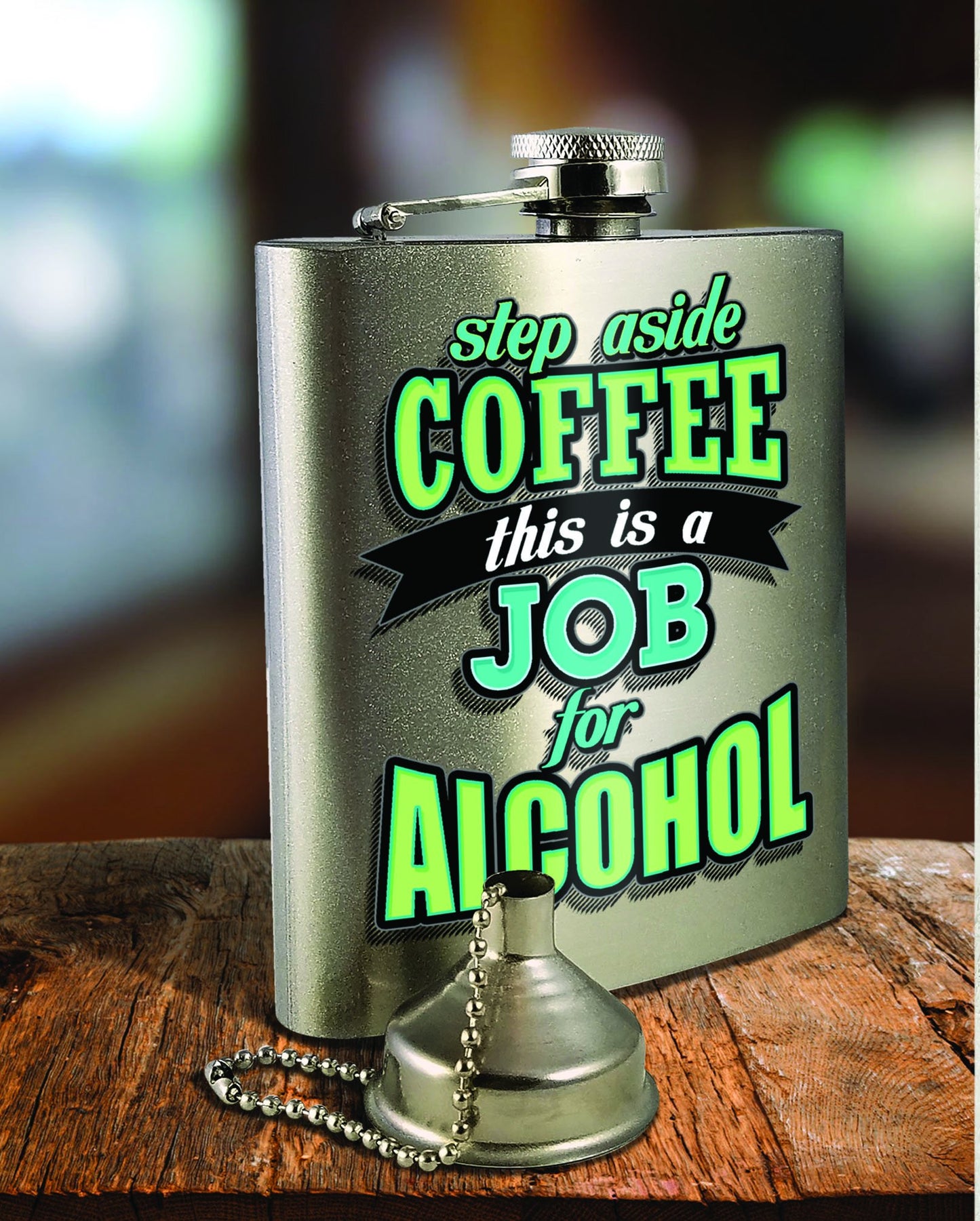 Spoontiques - St. Patrick's Day Irish Stainless Steel Hip Flask - Functional Drinkware - 7 Oz Liquid Capacity, Stainless Steel Refill Funnel - 4.75” Tall - Birthday, Bachelor or Bachelorette Party