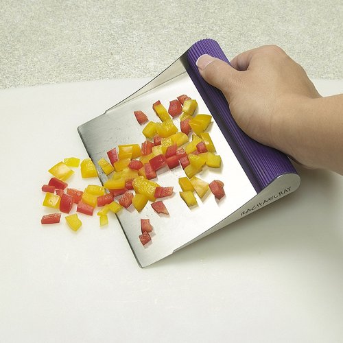 Rachael Ray Tools and Gadgets Stainless Steel Pastry Scraper / Bench Scrape / Kitchen Tool for Baking and Cooking / Dishwasher Safe, Purple