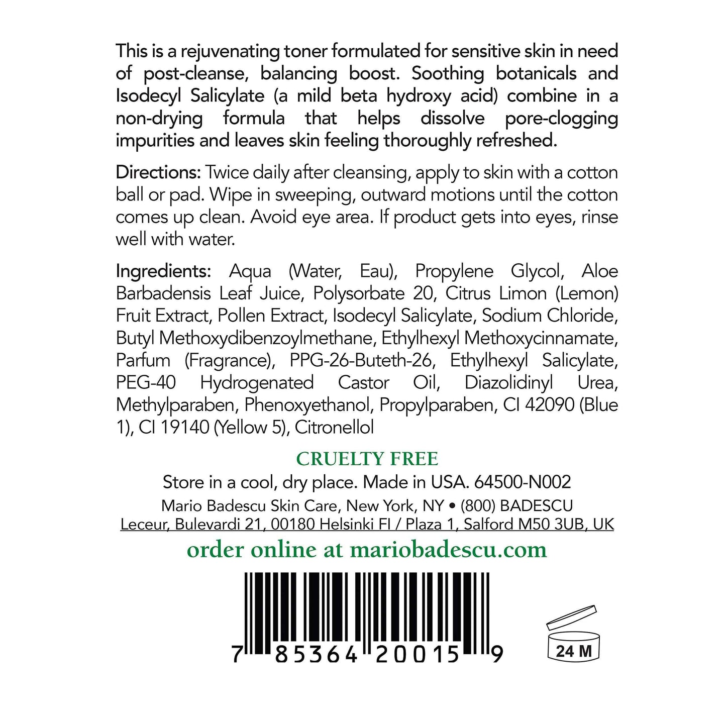 Mario Badescu Keratoplast Cleansing Lotion Toner - Soothing & Rejuvenating Skin Care Face Toner With Aloe Vera, 8 Fl Oz