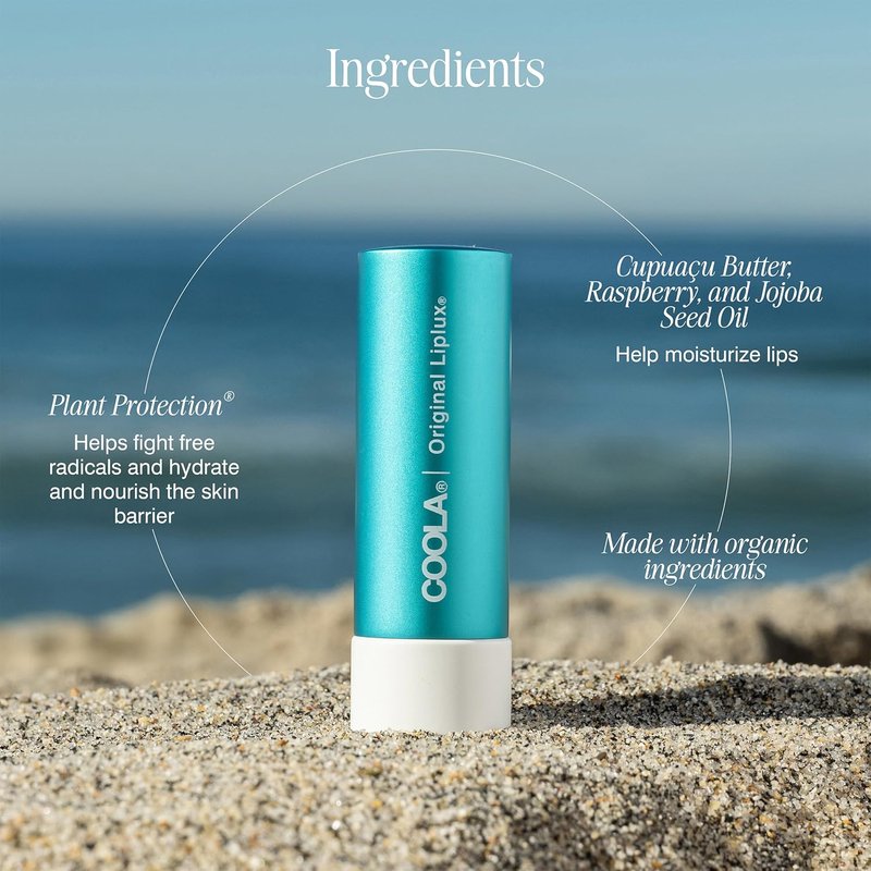 COOLA Organic Liplux Lip Balm - SPF 30 Sunscreen, Vegan & Gluten-Free | 0.15 Oz Daily Protection