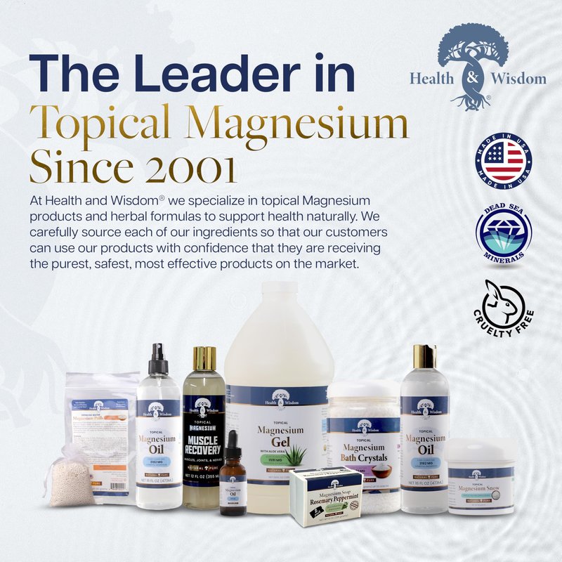Health & Wisdom Pure Magnesium Oil - Topical Muscle & Joint Relief- Natural and Pure USP Grade Extra Strength Magnesium - Enhanced Absorption - Spray - 12 fl oz