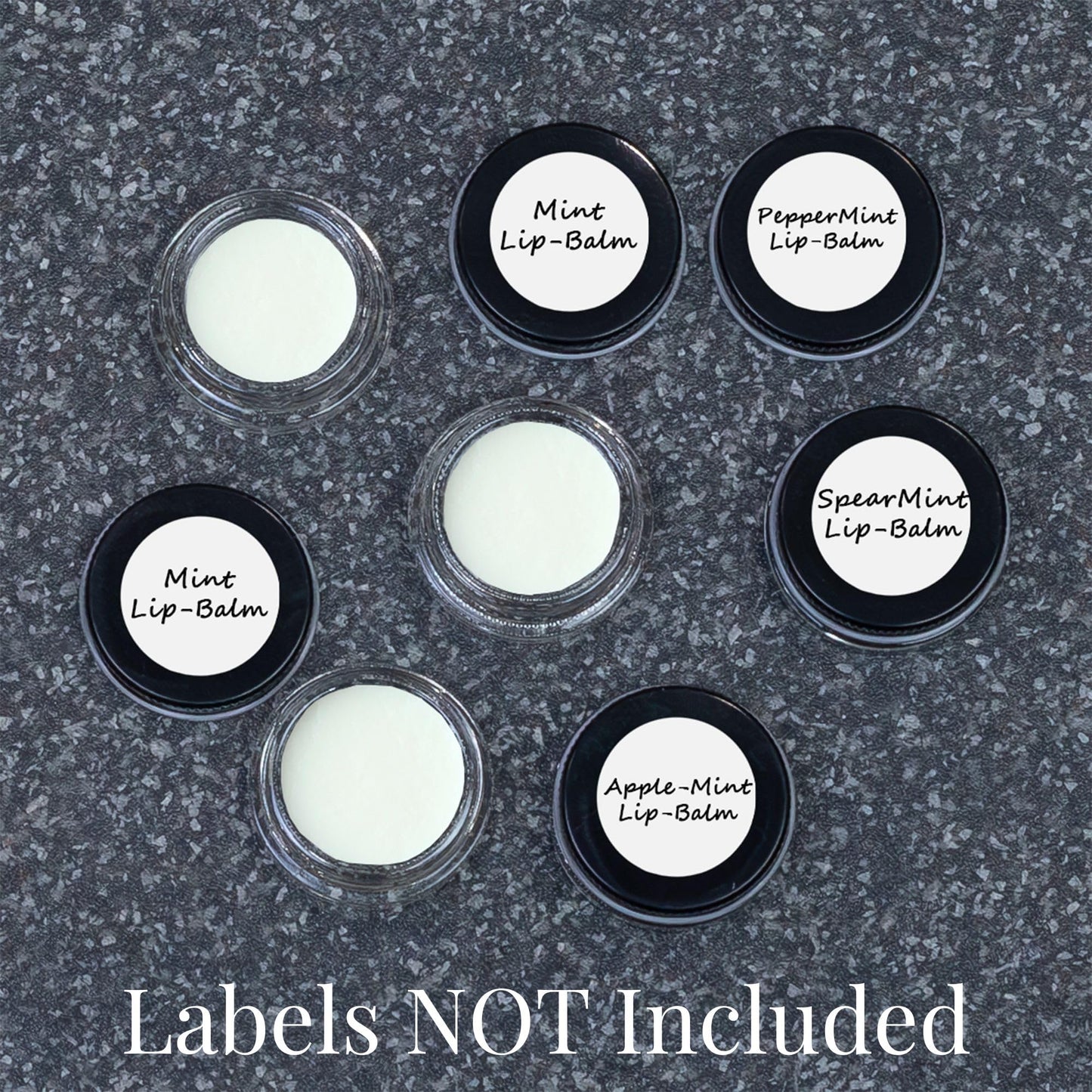 Cornucopia Brands 7-Milliliter Glass Lip Balm Jars (24-Pack).25-Ounce Thick-Walled Containers (7ml Clear with Black Metal Lids)