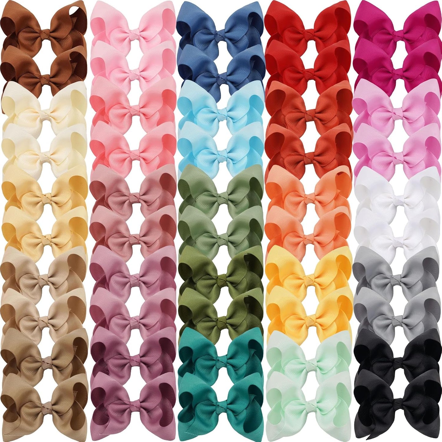 40Pcs 3 inch Hair Bows for Girls Grosgrain Ribbon Toddler Back to School Hair Accessories with Alligator Clips for Baby Girls Kids in Pairs