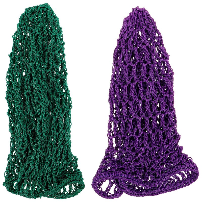 2 Pack Long Sleeping Hat Mesh Hair Protector Stretchy Crochet Net Cap Comfortable Fit 11.81X11.02 Inch Durable Night Hair Net for