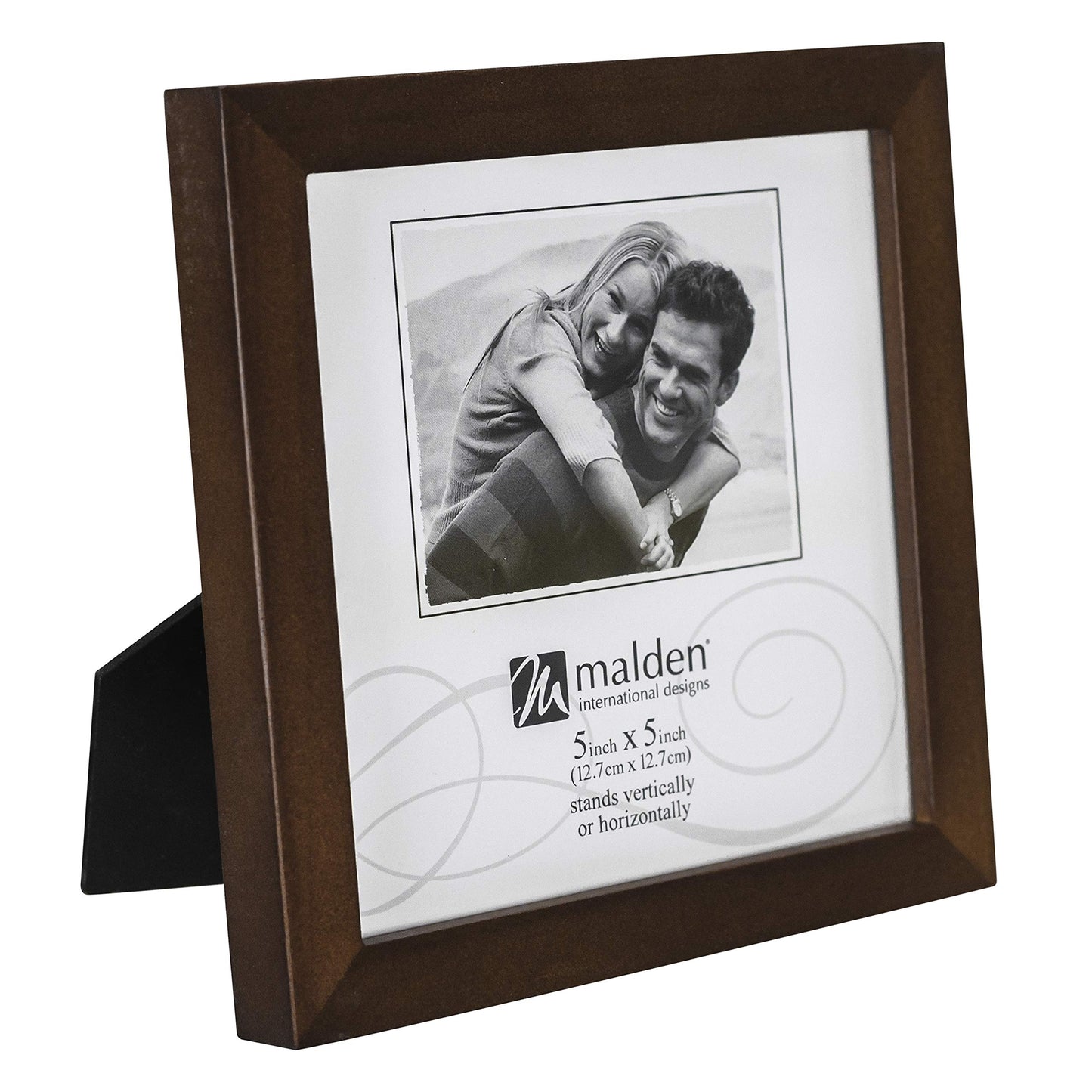 Malden International Designs Dark Walnut Concept Wood Picture Frame, 5x5, Walnut