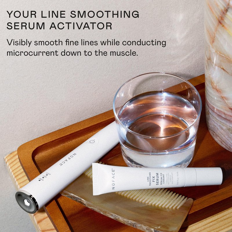 NuFACE FIX Serum - Line Smoothing Conductive Serum for Microcurrent with Triple Peptide, Hyaluronic Acid & IonPlex to Hydrate, Brighten and Enhance NuFACE Microcurrent Device Results (0.5 oz)