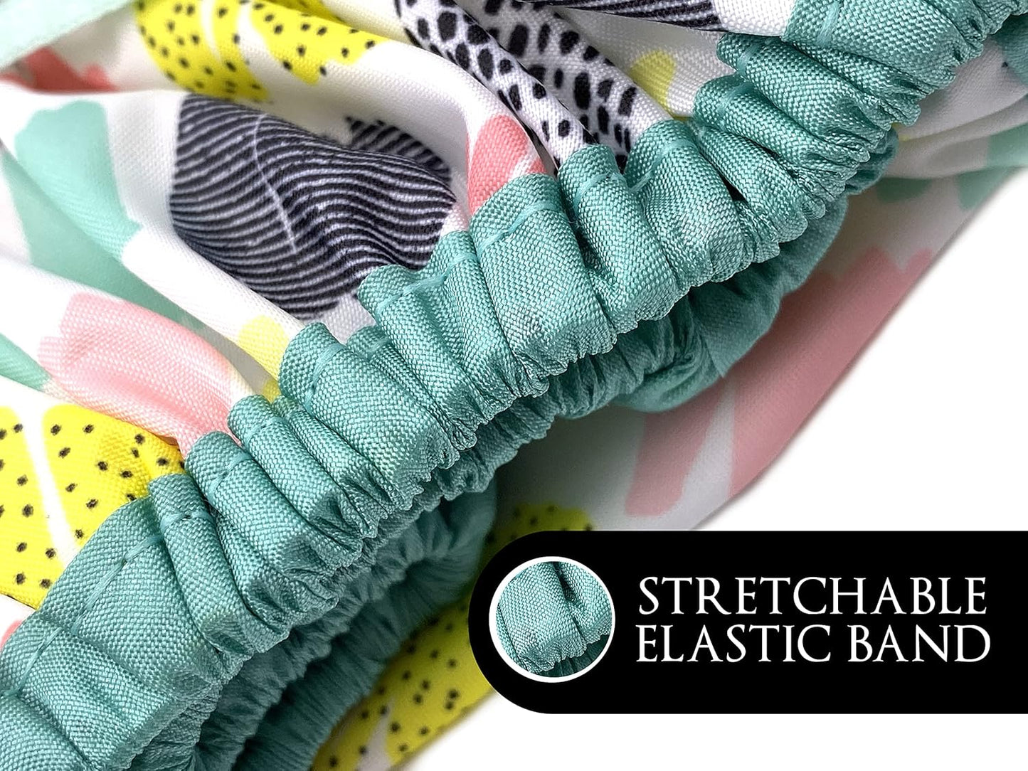 Reusable Shower Cap & Bath Cap & Lined, Oversized Waterproof Shower Caps Large Designed for all Hair Lengths with PEVA Lining & Elastic Band Stretch Hem Hair Hat - Fashionista Deco Dots