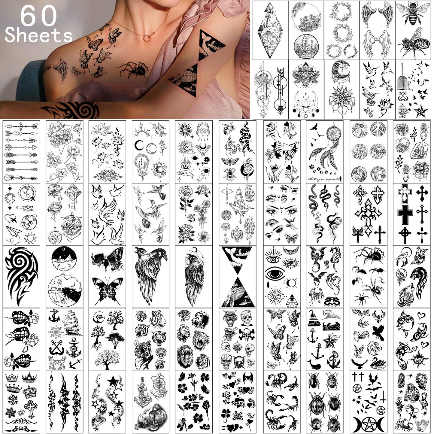 Waterproof Temporary Tattoos - 118pcs Groovy Fake Tattoo for Kids Birthday Party Supplies, Star Unicorn Smiley Rainbow Flower Candy Crown Arts and Crafts for Boys or Girls 6 7 8 9 10 11 12 years old