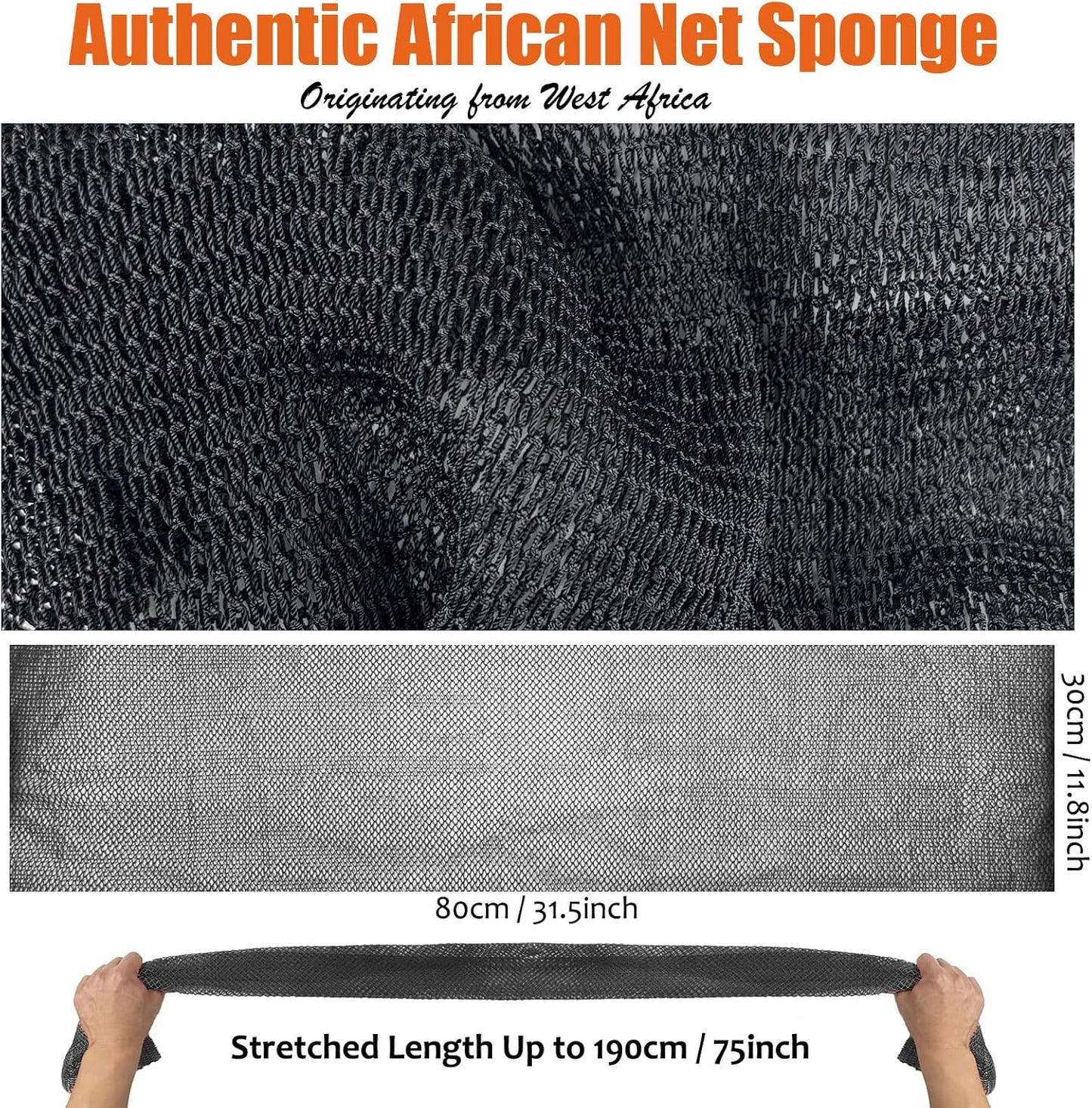 Unifab African Net Sponge Authentic Real African Exfoliating Net Bath Sponge Wash Cloth Exfoliating Washcloth African Net Cloth Body Scrubber for Shower Pink