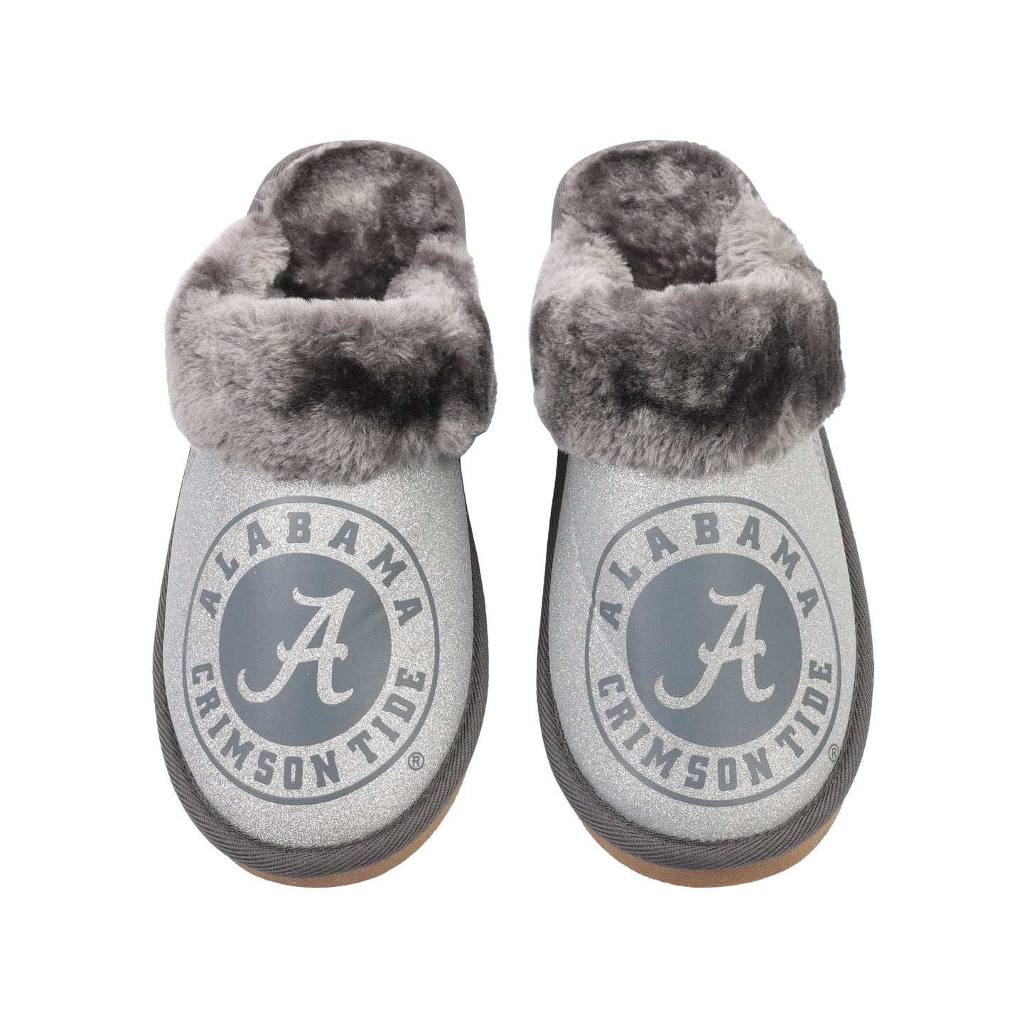 FOCO Women's NCAA College Logo Glitter Open Back Moccasin Slippers, Team Color, 11-12