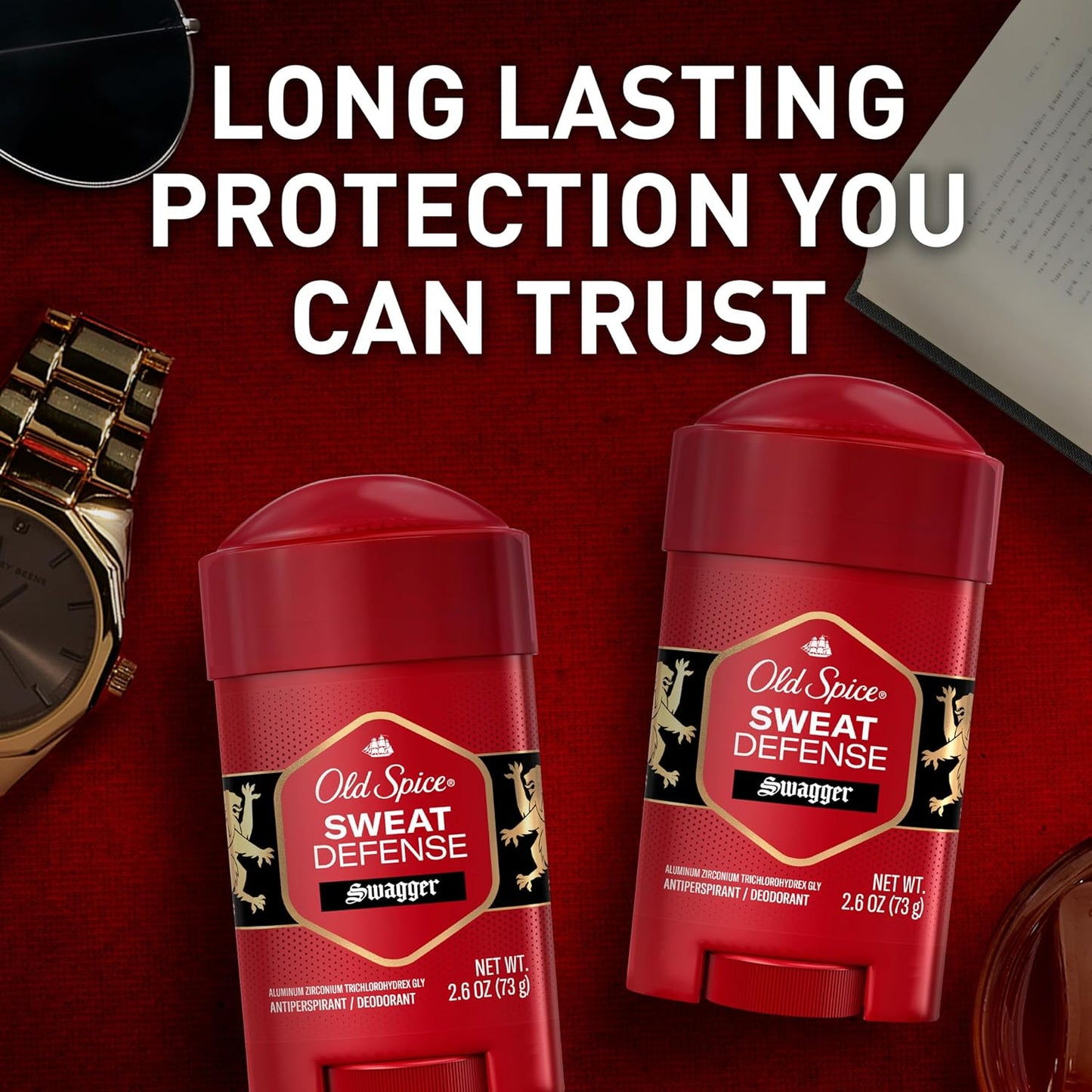 Old Spice Sweat Defense Antiperspirant & Deodorant for Men, 24/7 Ultimate Sweat Protection, Long Lasting Scent, Soft Solid, Swagger with Cedarwood Scent, 2.6 oz